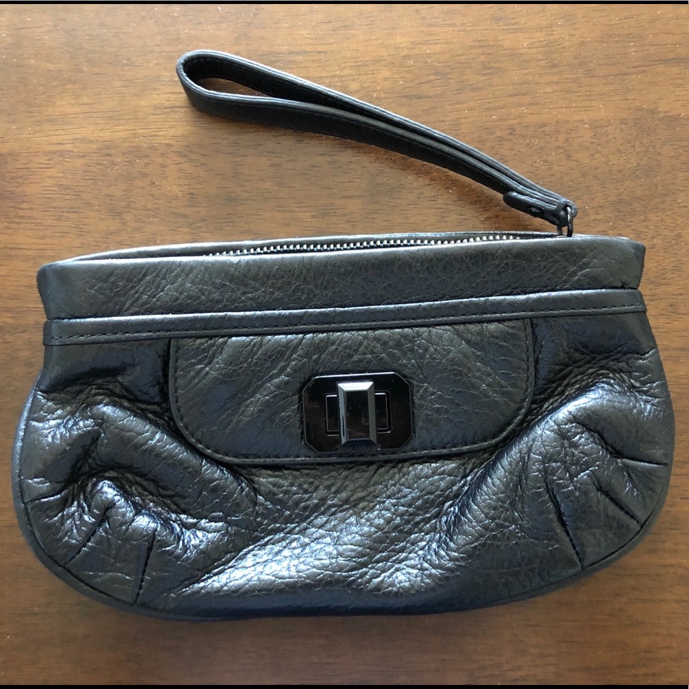 NWT Juicy Couture clutch black purse 100% leather